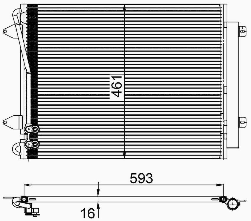 VW AC Condenser 3C0820411D - Hella 351000254